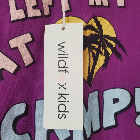 Wildfox Kids Purple Soft Cozy Graphic Sweater Sweatshirt Beach Palm Trees NWT - Picture 12 of 13